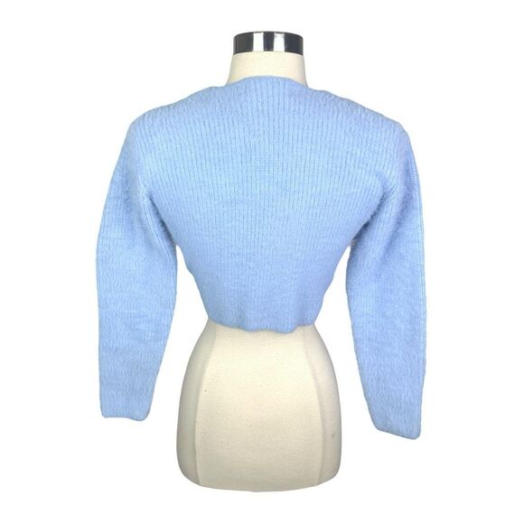 Cider Blue Fuzzy Soft Crop Cardigan - Size Small - Picture 5 of 6